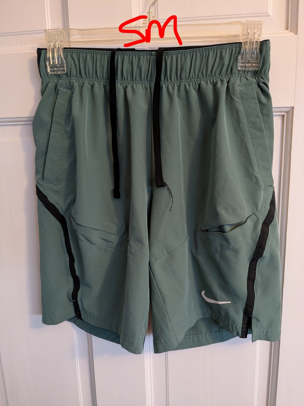 Nike Sage Green Athletic Shorts with Black Trim